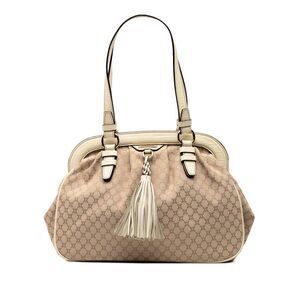Celine Macadam Canvas Tassel Frame Satchel